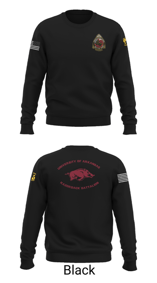 Crew Neck Sweatshirt, University of Arkansas Army ROTC - Razorback Battalion, Army, Teamtime, Team time, sublimation, custom sports apparel, team uniforms, spirit wear, spiritwear, sports uniforms, custom shirts, team store, custom team store, fundraiser sports, apparel fundraiser