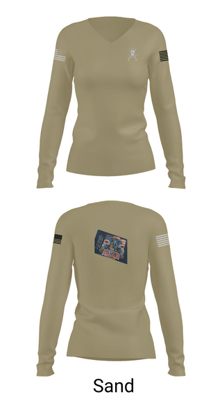 Womens Long Sleeve Vneck Shirt, TITAN BN, Army, Teamtime, Team time, sublimation, custom sports apparel, team uniforms, spirit wear, spiritwear, sports uniforms, custom shirts, team store, custom team store, fundraiser sports, apparel fundraiser