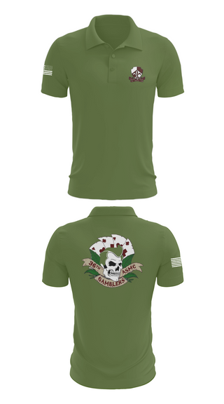 Short Sleeve Performance Polo, Gamblers, Army, Teamtime, Team time, sublimation, custom sports apparel, team uniforms, spirit wear, spiritwear, sports uniforms, custom shirts, team store, custom team store, fundraiser sports, apparel fundraiser