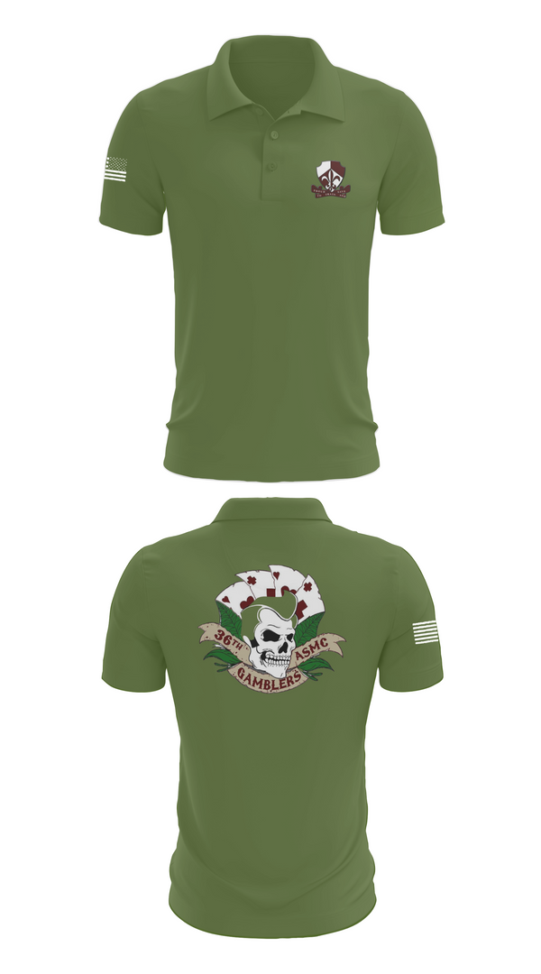 Short Sleeve Performance Polo, Gamblers, Army, Teamtime, Team time, sublimation, custom sports apparel, team uniforms, spirit wear, spiritwear, sports uniforms, custom shirts, team store, custom team store, fundraiser sports, apparel fundraiser
