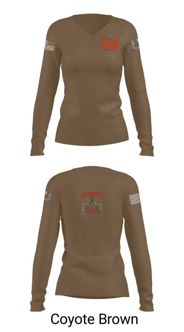 Women's Long Sleeve Vneck Shirt, 1138th SAPPER Company, Army, Teamtime, Team time, sublimation, custom sports apparel, team uniforms, spirit wear, spiritwear, sports uniforms, custom shirts, team store, custom team store, fundraiser sports, apparel fundraiser