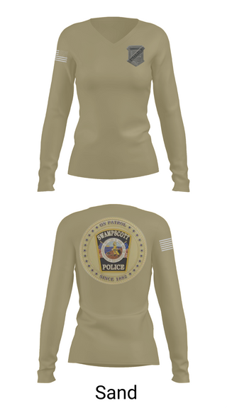 Womens Long Sleeve Vneck Shirt, Swampscott Police, Police, Teamtime, Team time, sublimation, custom sports apparel, team uniforms, spirit wear, spiritwear, sports uniforms, custom shirts, team store, custom team store, fundraiser sports, apparel fundraiser