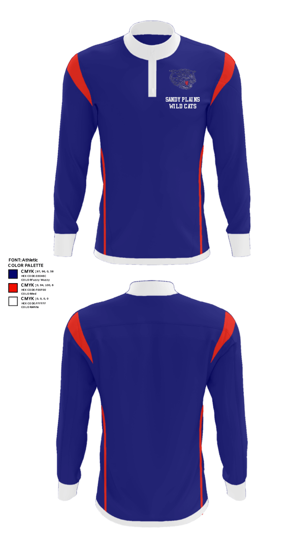 Quarter Zip Jacket, Sandy Plains Wild Cats, Baseball, Teamtime, Team time, sublimation, custom sports apparel, team uniforms, spirit wear, spiritwear, sports uniforms, custom shirts, team store, custom team store, fundraiser sports, apparel fundraiser