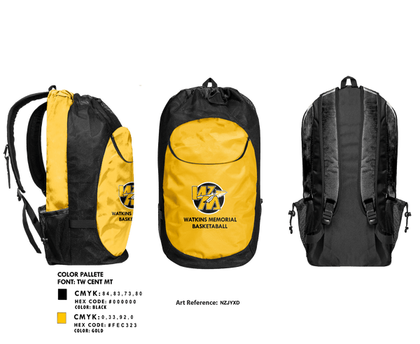Gear Bag, Watkins Memorial High School Basketball, Women's Basketball, Teamtime, Team time, sublimation, custom sports apparel, team uniforms, spirit wear, spiritwear, sports uniforms, custom shirts, team store, custom team store, fundraiser sports, apparel fundraiser