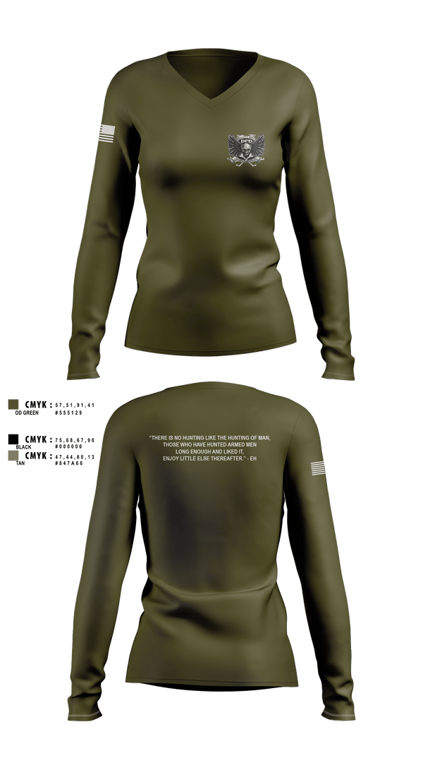 Womens Long Sleeve Vneck Shirt, Denver Police Fugitive Unit, Police, Teamtime, Team time, sublimation, custom sports apparel, team uniforms, spirit wear, spiritwear, sports uniforms, custom shirts, team store, custom team store, fundraiser sports, apparel fundraiser