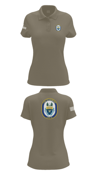 Women's Short Sleeve Performance Polo, USS RUSHMORE, Navy, Teamtime, Team time, sublimation, custom sports apparel, team uniforms, spirit wear, spiritwear, sports uniforms, custom shirts, team store, custom team store, fundraiser sports, apparel fundraiser