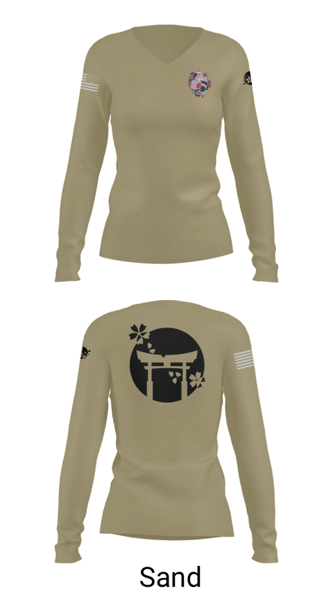 Women's Long Sleeve Vneck Shirt, DSU, Marines, Teamtime, Team time, sublimation, custom sports apparel, team uniforms, spirit wear, spiritwear, sports uniforms, custom shirts, team store, custom team store, fundraiser sports, apparel fundraiser