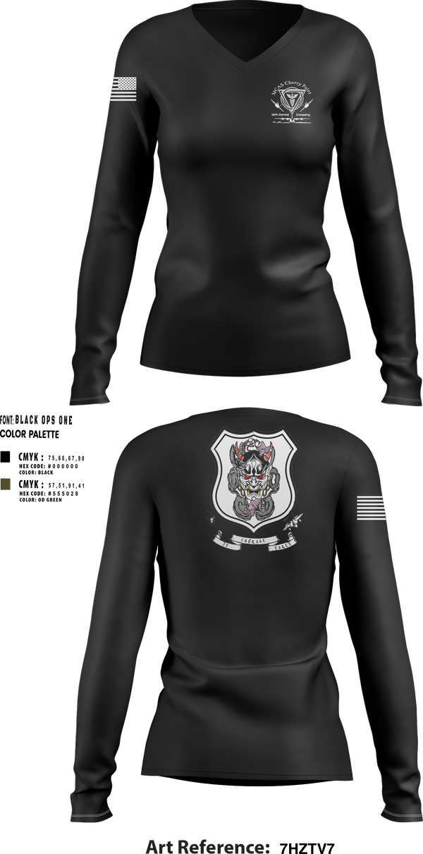 Womens Long Sleeve Vneck Shirt, 12th Dental Co, Navy, Teamtime, Team time, sublimation, custom sports apparel, team uniforms, spirit wear, spiritwear, sports uniforms, custom shirts, team store, custom team store, fundraiser sports, apparel fundraiser
