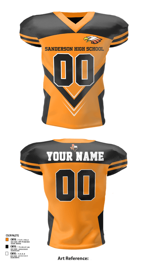 Football Jersey, Sanderson High School Football, Football, Teamtime, Team time, sublimation, custom sports apparel, team uniforms, spirit wear, spiritwear, sports uniforms, custom shirts, team store, custom team store, fundraiser sports, apparel fundraiser