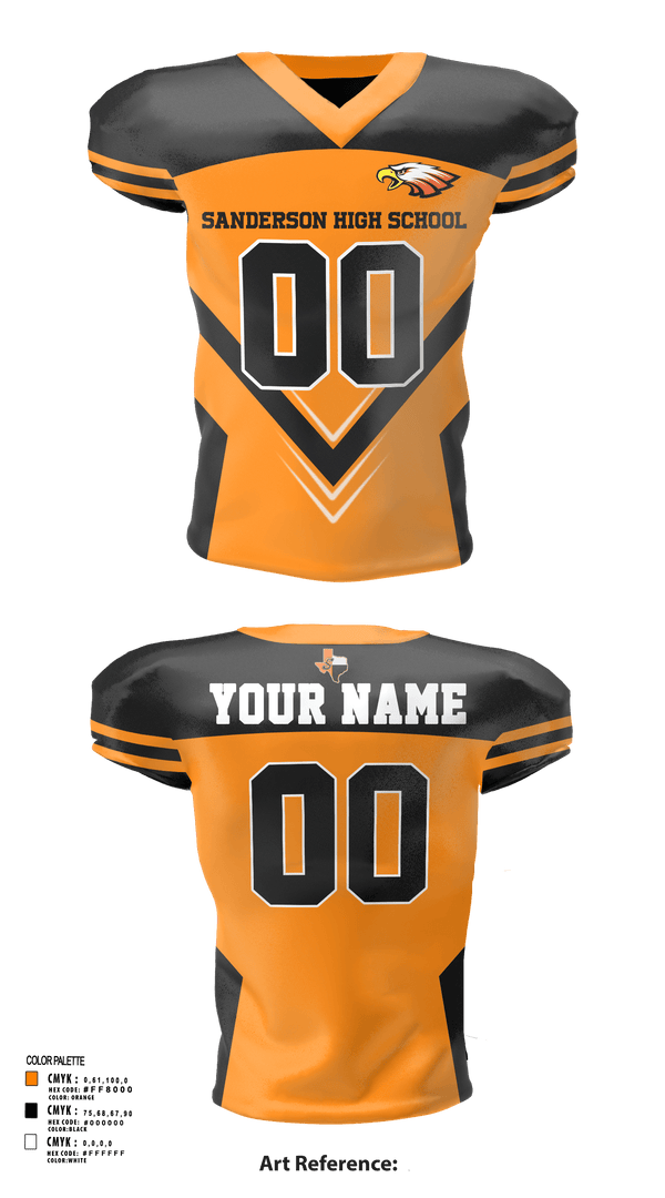 Football Jersey, Sanderson High School Football, Football, Teamtime, Team time, sublimation, custom sports apparel, team uniforms, spirit wear, spiritwear, sports uniforms, custom shirts, team store, custom team store, fundraiser sports, apparel fundraiser