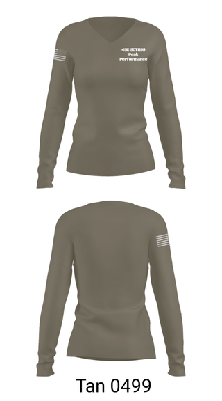 Womens Long Sleeve Vneck Shirt, 492 SOTRSS Peak Performance, Air Force, Teamtime, Team time, sublimation, custom sports apparel, team uniforms, spirit wear, spiritwear, sports uniforms, custom shirts, team store, custom team store, fundraiser sports, apparel fundraiser