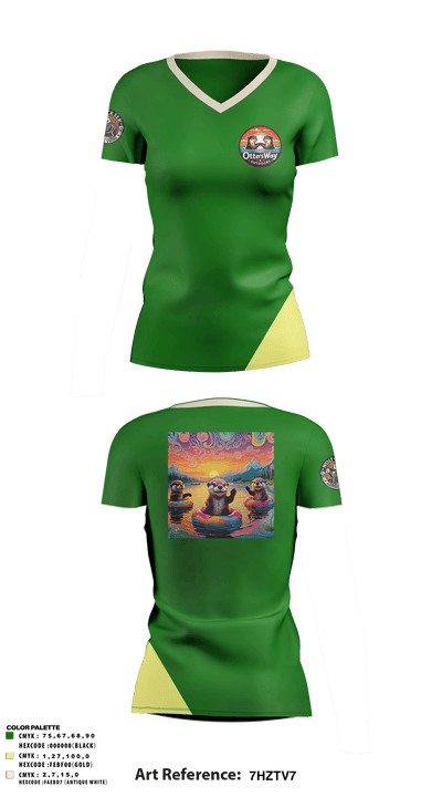 Otters Way Outdoors 36250354 Women's Short Sleeve V-neck Shirt - 1