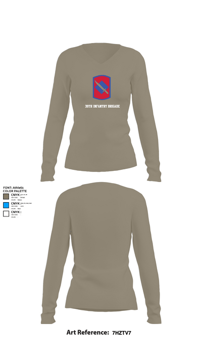 39th Infantry Brigade 34515329 Women's Long Sleeve V-neck Shirt - 62
