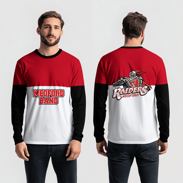 Long Sleeve Performance Shirt, Medford Area Senior High School Band, Spirit Store, Teamtime, Team time, sublimation, custom sports apparel, team uniforms, spirit wear, spiritwear, sports uniforms, custom shirts, team store, custom team store, fundraiser sports, apparel fundraiser