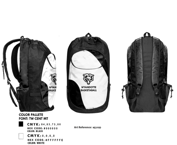 Gear Bag, Wyandotte High School Basketball, Men's Basketball, Teamtime, Team time, sublimation, custom sports apparel, team uniforms, spirit wear, spiritwear, sports uniforms, custom shirts, team store, custom team store, fundraiser sports, apparel fundraiser