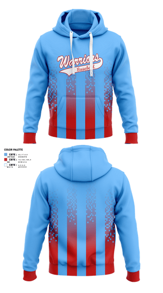 Hoodie, Warriors baseball, Baseball, Teamtime, Team time, sublimation, custom sports apparel, team uniforms, spirit wear, spiritwear, sports uniforms, custom shirts, team store, custom team store, fundraiser sports, apparel fundraiser