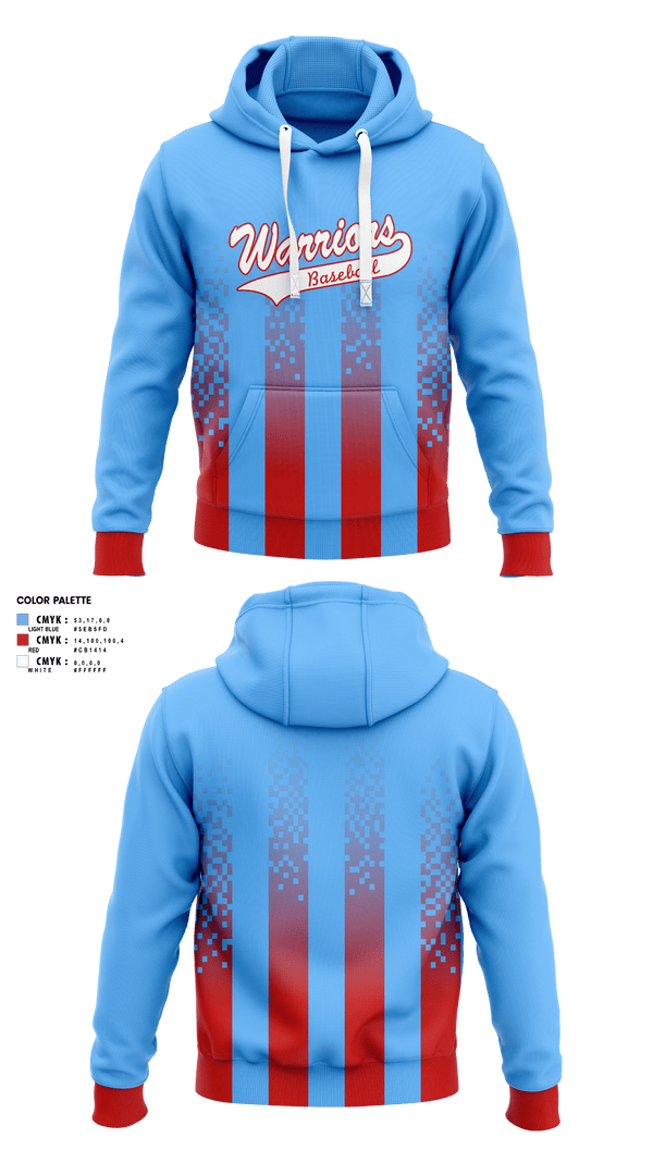 Hoodie, Warriors baseball, Baseball, Teamtime, Team time, sublimation, custom sports apparel, team uniforms, spirit wear, spiritwear, sports uniforms, custom shirts, team store, custom team store, fundraiser sports, apparel fundraiser