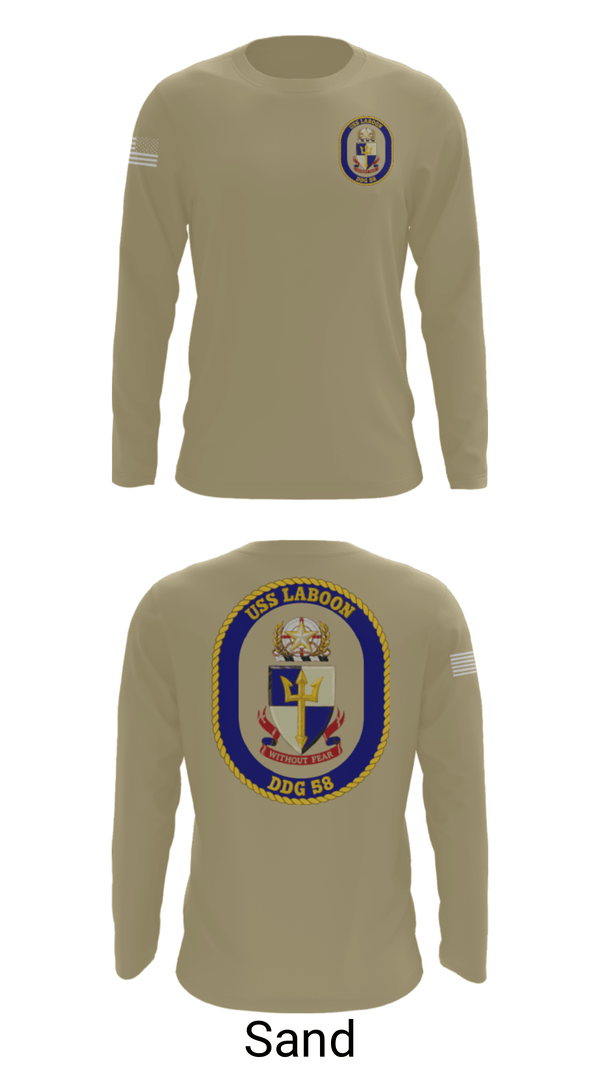 Long Sleeve Performance Shirt, USS LABOON - DDG 58, Navy, Teamtime, Team time, sublimation, custom sports apparel, team uniforms, spirit wear, spiritwear, sports uniforms, custom shirts, team store, custom team store, fundraiser sports, apparel fundraiser