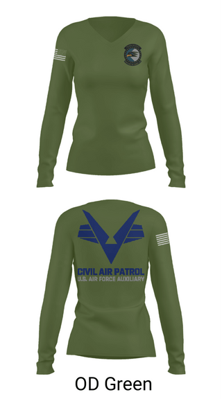 Women's Long Sleeve Vneck Shirt, Sunlake High School Cadet Squadron, Air Force, Teamtime, Team time, sublimation, custom sports apparel, team uniforms, spirit wear, spiritwear, sports uniforms, custom shirts, team store, custom team store, fundraiser sports, apparel fundraiser