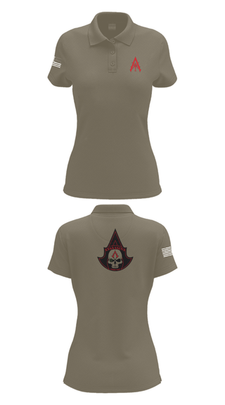 Women's Short Sleeve Performance Polo, A Co. 1-3 AB, Army, Teamtime, Team time, sublimation, custom sports apparel, team uniforms, spirit wear, spiritwear, sports uniforms, custom shirts, team store, custom team store, fundraiser sports, apparel fundraiser