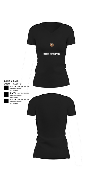 Radio operator 9884314 Women's Short Sleeve V-neck Shirt - 24