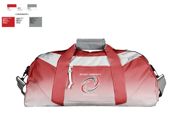 Duffle Bag, Detroit Community High School Volleyball, Men's Volleyball, Teamtime, Team time, sublimation, custom sports apparel, team uniforms, spirit wear, spiritwear, sports uniforms, custom shirts, team store, custom team store, fundraiser sports, apparel fundraiser