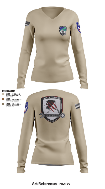 A Co. 1-25 AB 61275281 Women's Long Sleeve V-neck Shirt - 1