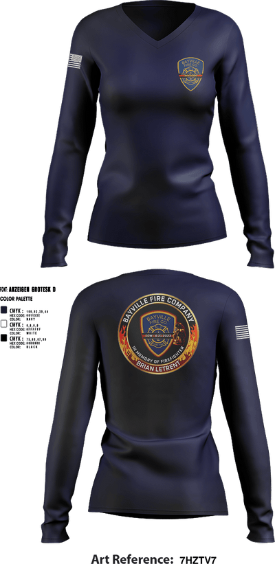 BVFC 74713684 Women's Long Sleeve V-neck Shirt - 4