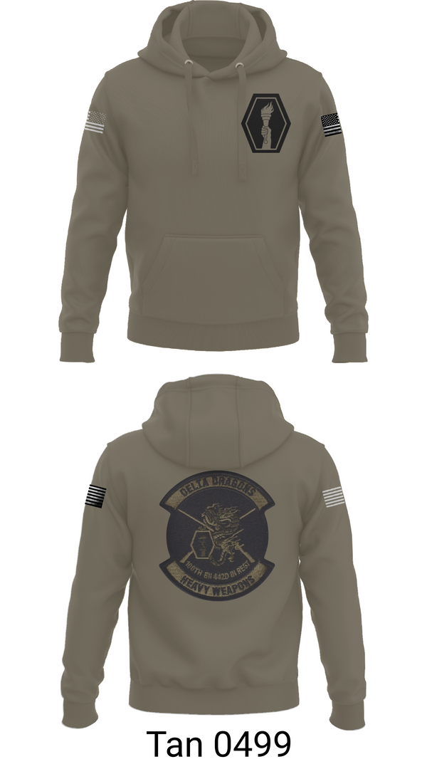 Hoodie, 100th Battalion 442nd Infantry Delta dragons, Army, Teamtime, Team time, sublimation, custom sports apparel, team uniforms, spirit wear, spiritwear, sports uniforms, custom shirts, team store, custom team store, fundraiser sports, apparel fundraiser