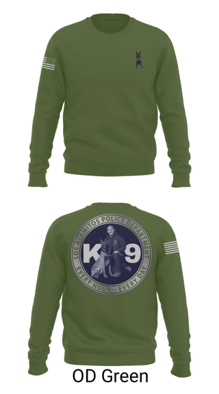 Crew Neck Sweatshirt, Los Alamitos Police K9, Police, Teamtime, Team time, sublimation, custom sports apparel, team uniforms, spirit wear, spiritwear, sports uniforms, custom shirts, team store, custom team store, fundraiser sports, apparel fundraiser