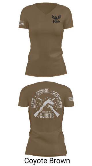 Womens Short Sleeve Vneck Shirt, Kennesaw Mountain NJROTC, Navy, Teamtime, Team time, sublimation, custom sports apparel, team uniforms, spirit wear, spiritwear, sports uniforms, custom shirts, team store, custom team store, fundraiser sports, apparel fundraiser