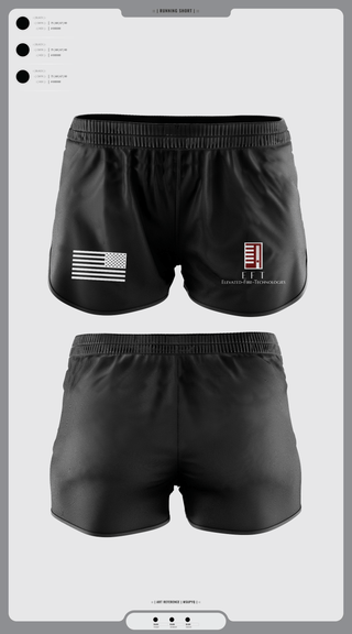 Womens Shorts, Elevated Fire Technologies Inc, Fire Department, Teamtime, Team time, sublimation, custom sports apparel, team uniforms, spirit wear, spiritwear, sports uniforms, custom shirts, team store, custom team store, fundraiser sports, apparel fundraiser