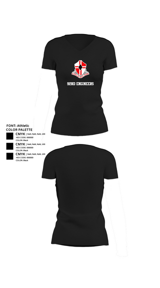 Womens Short Sleeve Vneck Shirt, 92nd Engineers, , Teamtime, Team time, sublimation, custom sports apparel, team uniforms, spirit wear, spiritwear, sports uniforms, custom shirts, team store, custom team store, fundraiser sports, apparel fundraiser