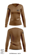553 74727013 Women's Long Sleeve V-neck Shirt - 113