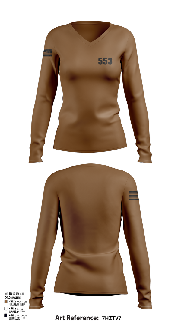 Womens Long Sleeve Vneck Shirt, 553, Army, Teamtime, Team time, sublimation, custom sports apparel, team uniforms, spirit wear, spiritwear, sports uniforms, custom shirts, team store, custom team store, fundraiser sports, apparel fundraiser