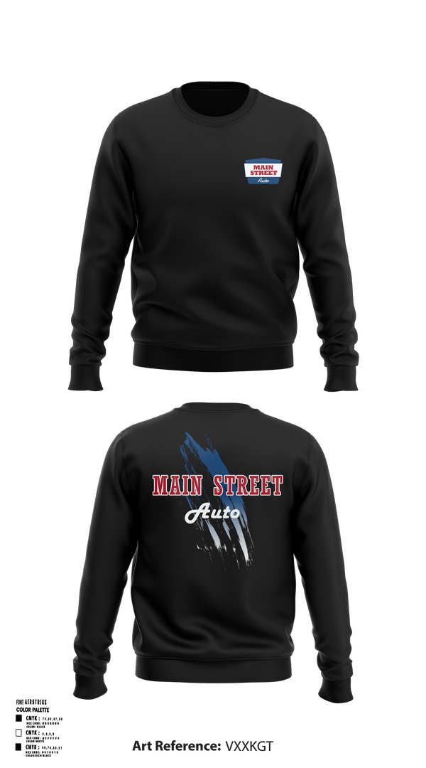 Crew Neck Sweatshirt, Main Street Automotive, , Teamtime, Team time, sublimation, custom sports apparel, team uniforms, spirit wear, spiritwear, sports uniforms, custom shirts, team store, custom team store, fundraiser sports, apparel fundraiser