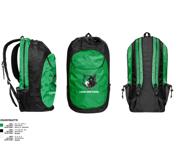 Gear Bag, Loomis High School Basketball, Men's Basketball, Teamtime, Team time, sublimation, custom sports apparel, team uniforms, spirit wear, spiritwear, sports uniforms, custom shirts, team store, custom team store, fundraiser sports, apparel fundraiser