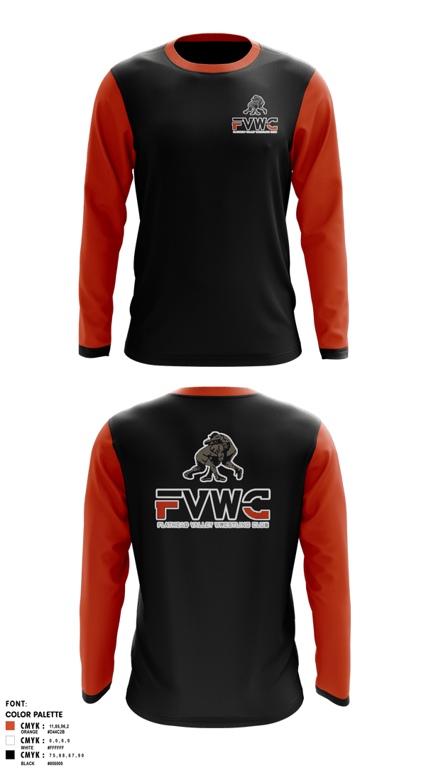 Long Sleeve Performance Shirt, Flathead Valley Wrestling Club, Wrestling, Teamtime, Team time, sublimation, custom sports apparel, team uniforms, spirit wear, spiritwear, sports uniforms, custom shirts, team store, custom team store, fundraiser sports, apparel fundraiser