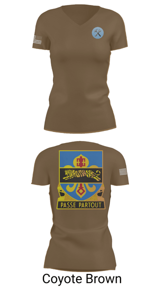 Womens Short Sleeve Vneck Shirt, HHD, 415th Military Intelligence Battalion, National Guard, Teamtime, Team time, sublimation, custom sports apparel, team uniforms, spirit wear, spiritwear, sports uniforms, custom shirts, team store, custom team store, fundraiser sports, apparel fundraiser