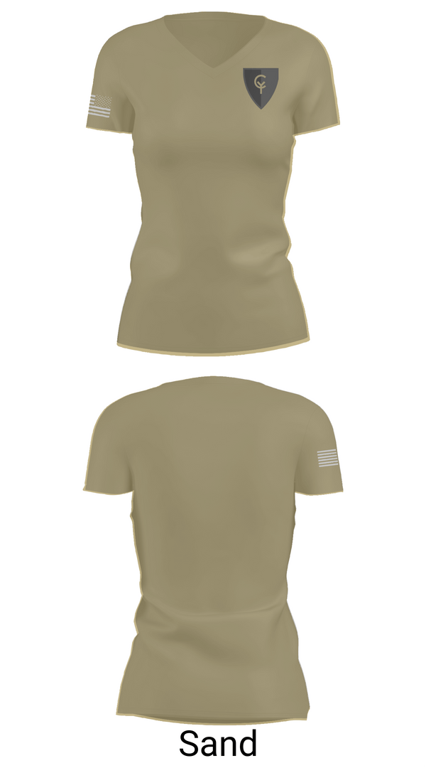 Womens Short Sleeve Vneck Shirt, 38th Infantry Division, , Teamtime, Team time, sublimation, custom sports apparel, team uniforms, spirit wear, spiritwear, sports uniforms, custom shirts, team store, custom team store, fundraiser sports, apparel fundraiser