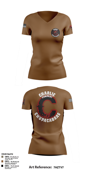 Womens Short Sleeve Vneck Shirt, C Co Chupacabras, Army, Teamtime, Team time, sublimation, custom sports apparel, team uniforms, spirit wear, spiritwear, sports uniforms, custom shirts, team store, custom team store, fundraiser sports, apparel fundraiser