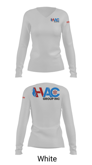 Womens Long Sleeve Vneck Shirt, HVAC group Inc, , Teamtime, Team time, sublimation, custom sports apparel, team uniforms, spirit wear, spiritwear, sports uniforms, custom shirts, team store, custom team store, fundraiser sports, apparel fundraiser