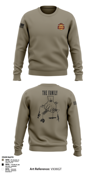 Crew Neck Sweatshirt, 2nd PLT A CO-The Family, Army, Teamtime, Team time, sublimation, custom sports apparel, team uniforms, spirit wear, spiritwear, sports uniforms, custom shirts, team store, custom team store, fundraiser sports, apparel fundraiser