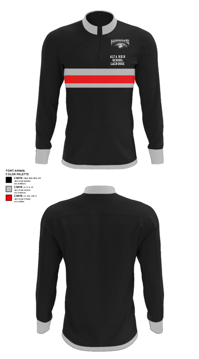 Alta High School Lacrosse 46113086 Quarter Zip Jacket - 31