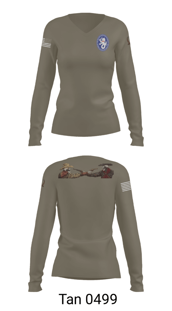 Womens Long Sleeve Vneck Shirt, 1-194 C Co, National Guard, Teamtime, Team time, sublimation, custom sports apparel, team uniforms, spirit wear, spiritwear, sports uniforms, custom shirts, team store, custom team store, fundraiser sports, apparel fundraiser