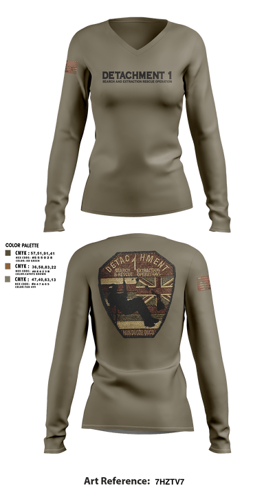 Detachment 1 27221981 Women's Long Sleeve V-neck Shirt - 3