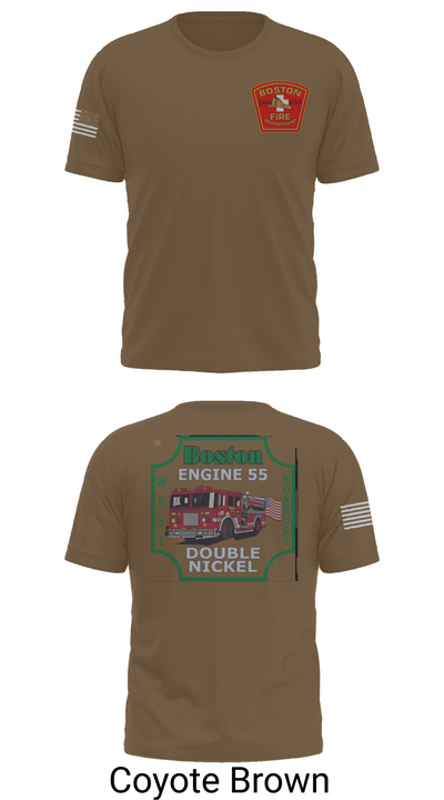 Boston Fire Department Engine 55 92329378 Short Sleeve Performance Shirt - 16
