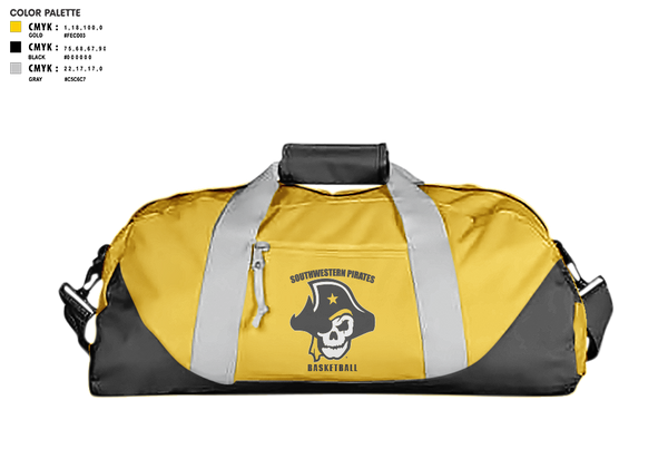 Duffle Bag, Southwestern Pirates, Women's Basketball, Teamtime, Team time, sublimation, custom sports apparel, team uniforms, spirit wear, spiritwear, sports uniforms, custom shirts, team store, custom team store, fundraiser sports, apparel fundraiser