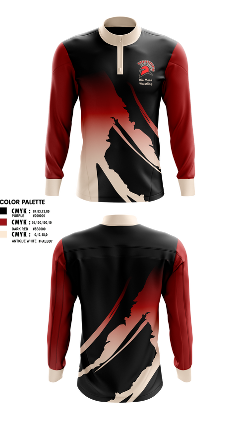 Quarter Zip Jacket, Rio Mesa, Wrestling, Teamtime, Team time, sublimation, custom sports apparel, team uniforms, spirit wear, spiritwear, sports uniforms, custom shirts, team store, custom team store, fundraiser sports, apparel fundraiser