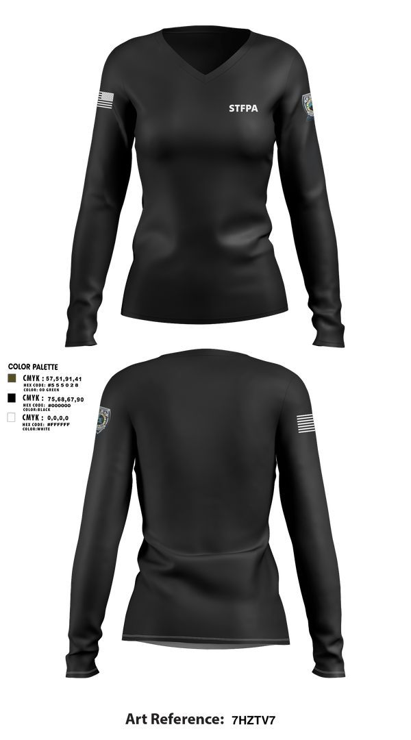Womens Long Sleeve Vneck Shirt, STFPA, Police, Teamtime, Team time, sublimation, custom sports apparel, team uniforms, spirit wear, spiritwear, sports uniforms, custom shirts, team store, custom team store, fundraiser sports, apparel fundraiser